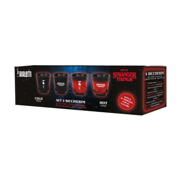 Bialetti Stranger Things Bicchierini Set of 4 espresso cups with glow in the dark detailing