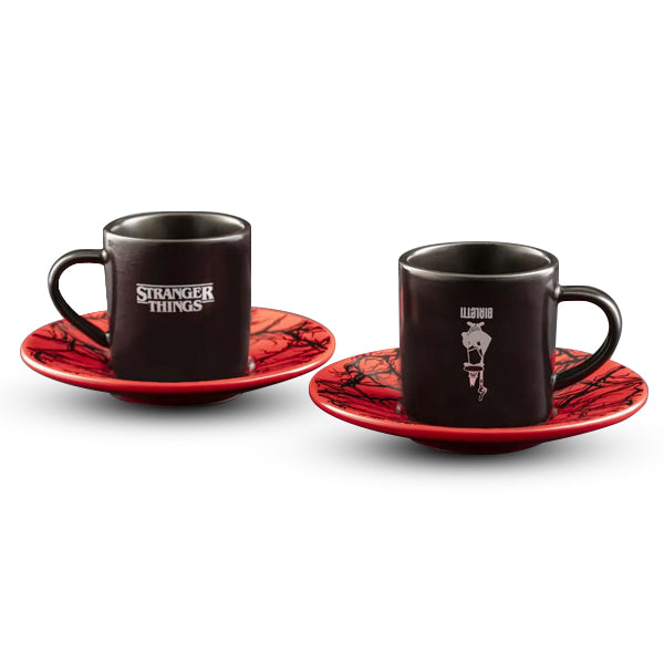 Bialetti x Stranger Things Cup and Saucer Set of 2 with heat sensitive Hawkins design