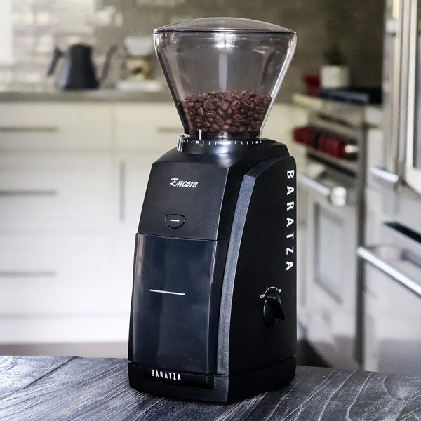 Baratza Encore grinder in kitchen black