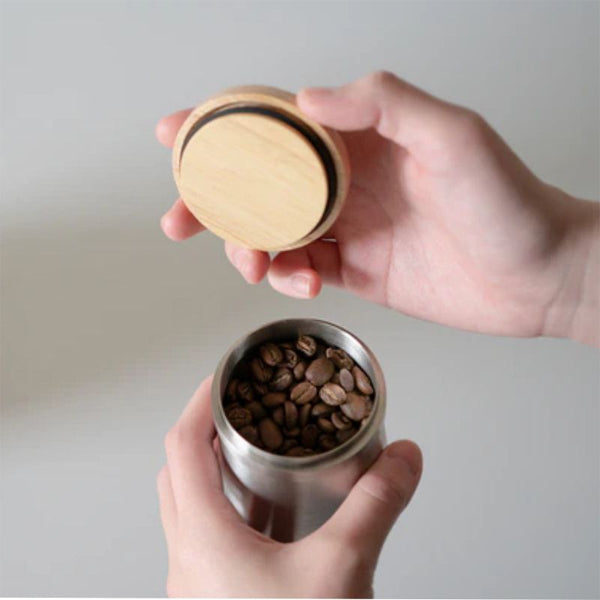 Acaia dosing cup with storage lid medium coffee dosing container for precise espresso preparation