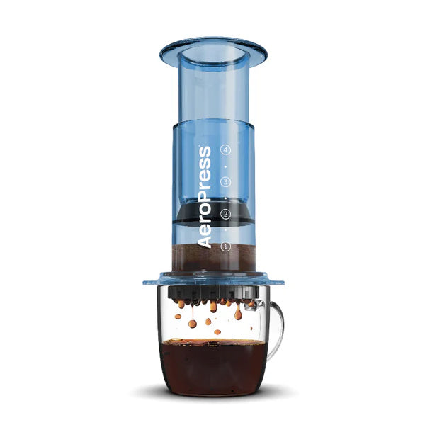 AeroPress Clear Coffee Maker Blue