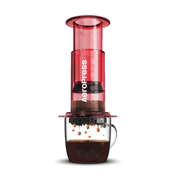 AeroPress Clear Coffee Maker Red