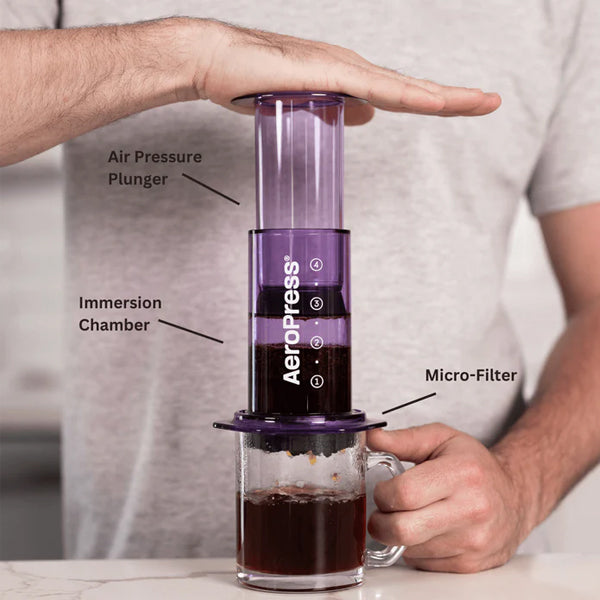 AeroPress Clear Coffee Maker Purple