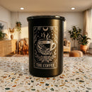 Airscape 7 limited edition engraved art series black stainless steel coffee bean storage canister with airtight lid