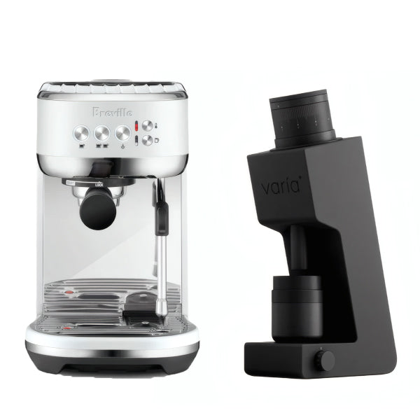 Breville Bambino Plus Sea Salt Varia VS4 Black Espresso Machine Bundle