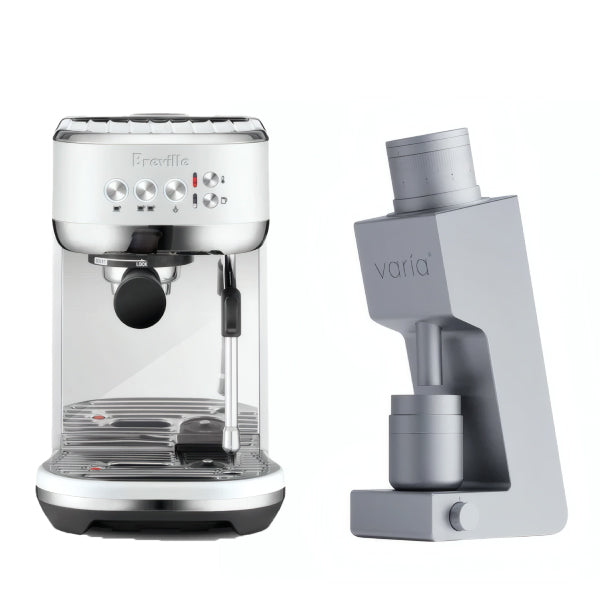 Breville Bambino Plus Sea Salt Varia VS4 Silver Espresso Machine Bundle