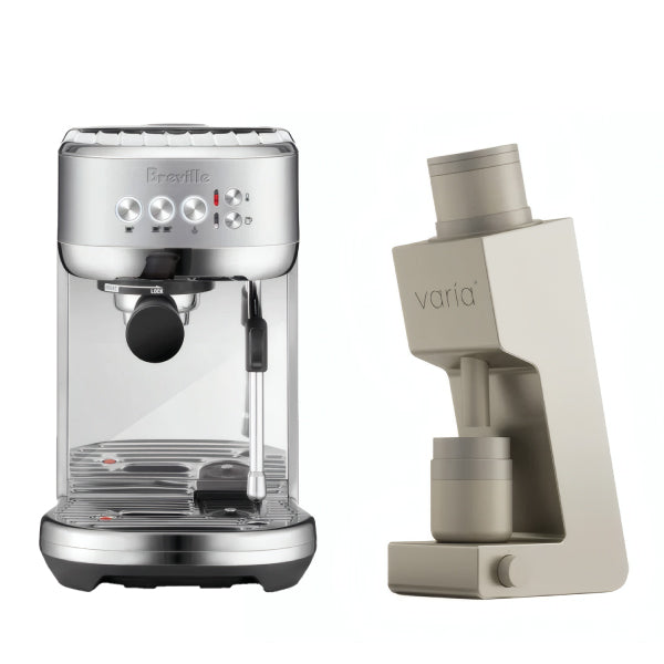 Breville Bambino Plus Stainless Steel Varia VS4 Sandstone Espresso Machine Bundle