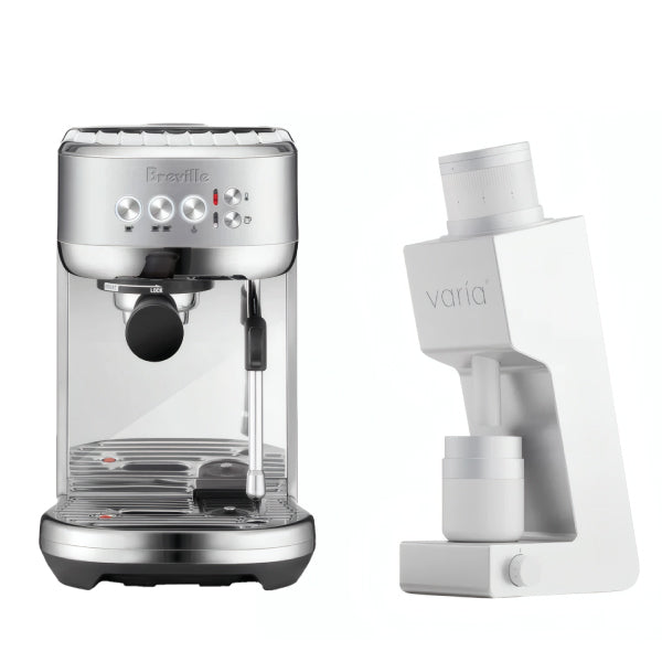 Breville Bambino Plus Stainless Steel Varia VS4 White Espresso Machine Bundle