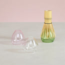 Chasen Stand & Bowl 100 ml in Clear Finish, elegant matcha whisk holder with matching drying bowl