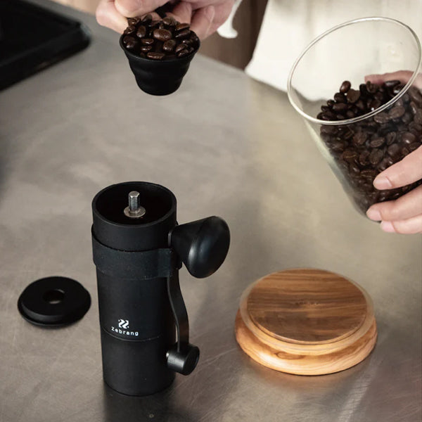 Hario Zebrang Coffee Grinder with Coffee Beans