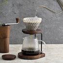 Hario Pourover Drip Stand Set in Walnut Wood Finish with Heatproof Glass Server, 600ml
