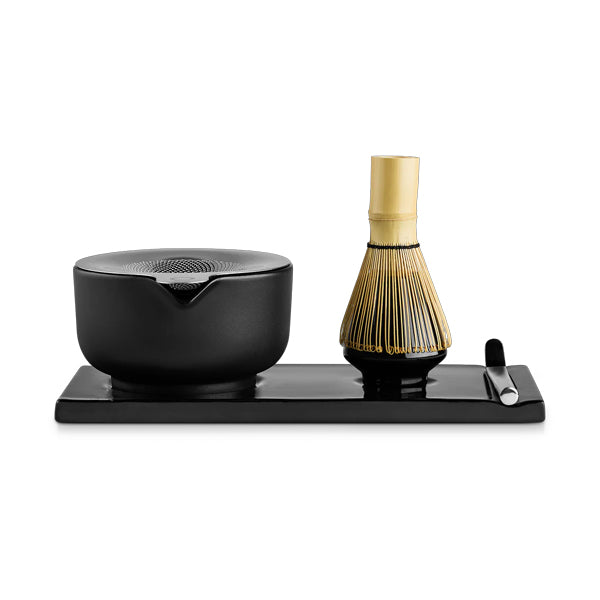 Fellow matcha tea set matte black ceramic bowl and whisk set