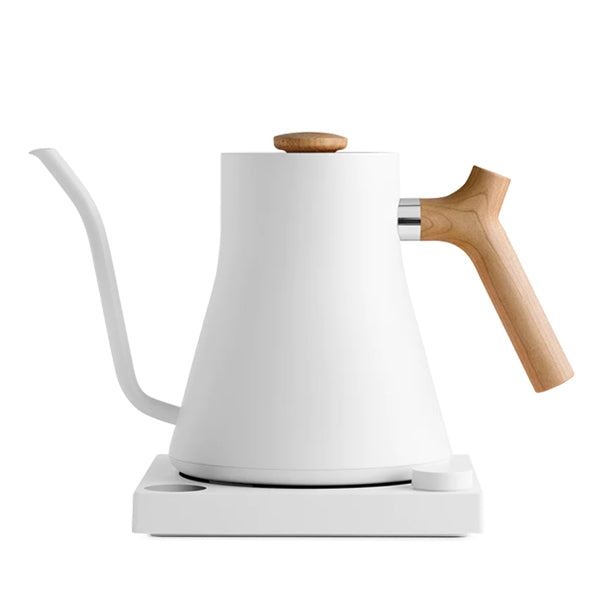 Fellow Stagg EKG Electric Kettle White with Maple Handle