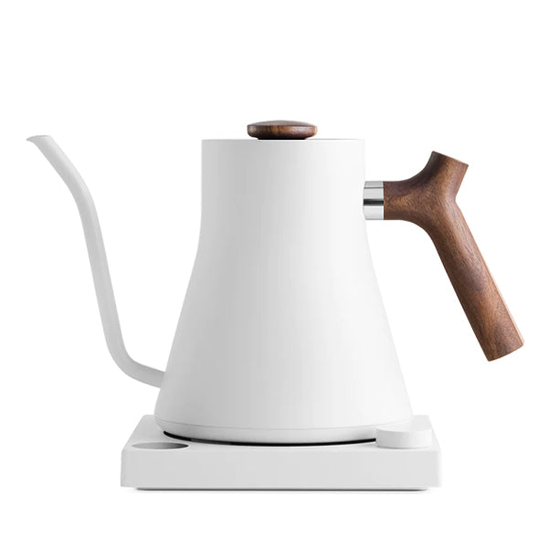 Fellow Stagg EKG Electric Kettle White with Walnut Handle