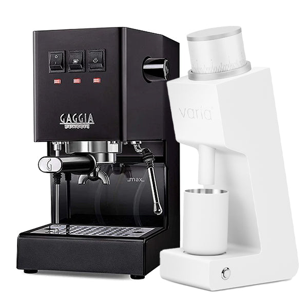 Gaggia Classic Evo Black Bundle with Varia VS3 White