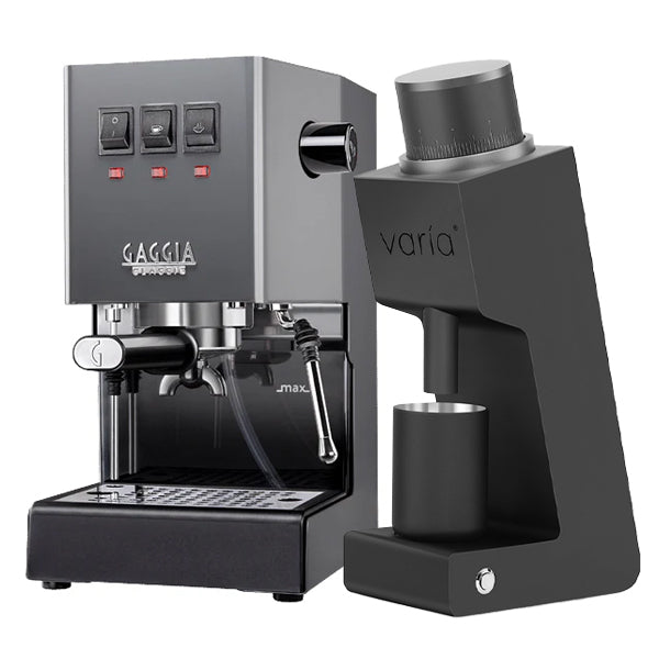 Gaggia Classic Evo Grey Bundle with Varia VS3 Black