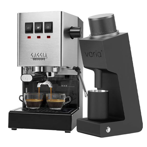 Gaggia Classic Evo Stainless Bundle with Varia VS3 Black