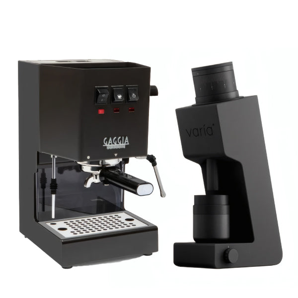 Gaggia Classic E24 Black Varia VS4 Black Espresso Machine Bundle