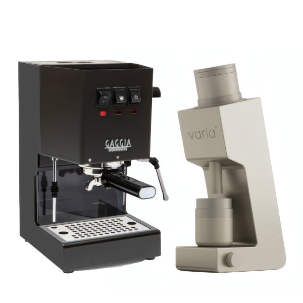 Gaggia Classic E24 Black Varia VS4 Sandstone Espresso Machine Bundle