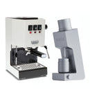 Gaggia Classic E24 White Varia VS4 Silver Espresso Machine Bundle