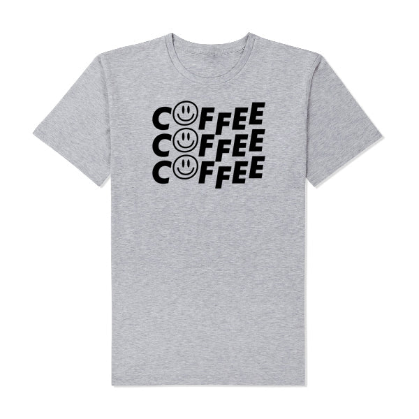 Happy Coffee T-Shirt Grey