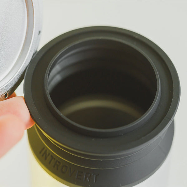 Introvert Bellows for Option O Lagom Mini Black silicone accessory designed to reduce retention and enhance grinder performance