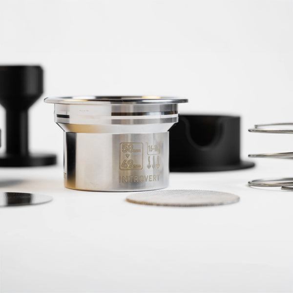 Introvert Step Down Basket 58 to 49mm Alpha Version precision espresso filter basket designed for improved extraction control