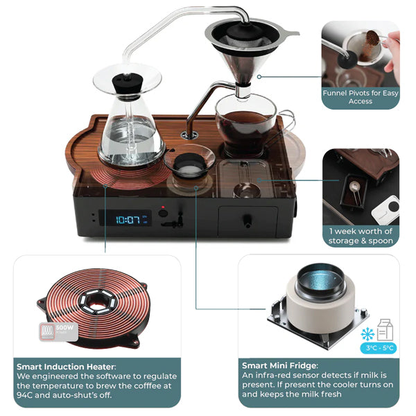 Joy Resolve Barisieur Tea and Coffee Alarm Clock Parts Features
