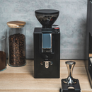 La Pavoni Kube Mill Espresso Coffee Grinder in black, featuring 50mm flat burrs and stepless grind adjustment for precise espresso preparation