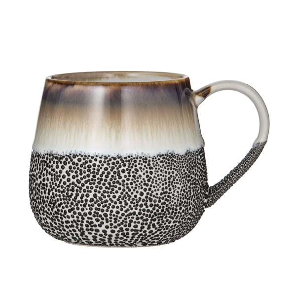 Leaf & Bean Stoneware Mug Mocca