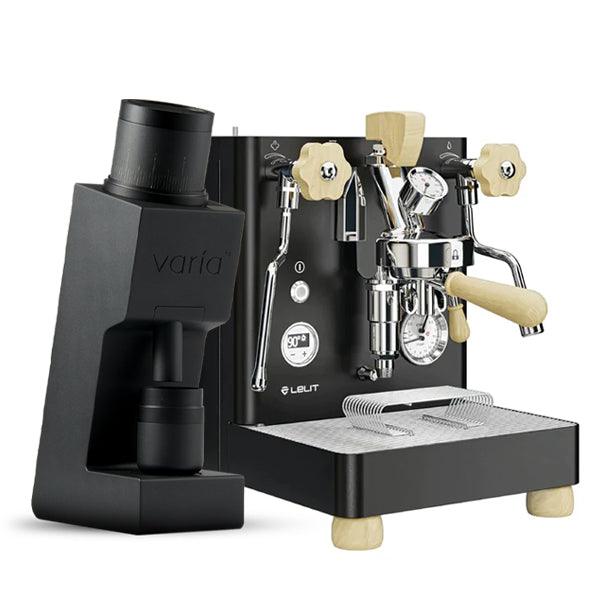 Lelit Bianca V3 PL162T Coffee Machine Black With Varia VS6 Grinder Black