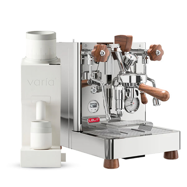 Lelit Bianca V3 PL162T Coffee Machine Stainless With Varia VS6 Grinder White