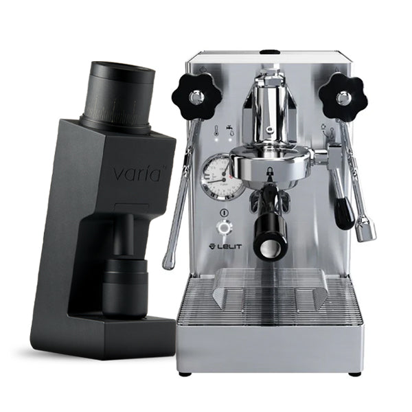 Lelit MaraX PL62X Coffee Machine Stainless with Varia VS6 Grinder Black