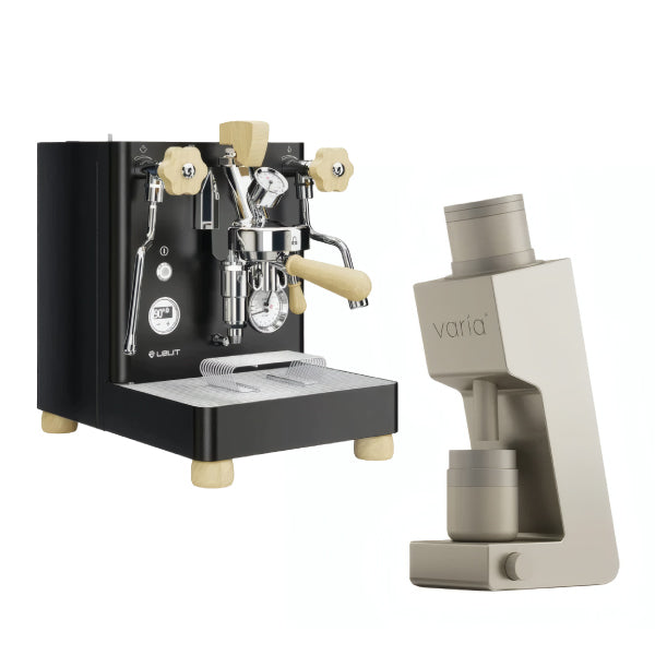 Lelit Bianca Black Maple Varia VS4 Sandstone Espresso Machine Bundle