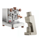 Lelit Bianca Stainless Steel Walnut Varia VS4 Sandstone Espresso Machine Bundle