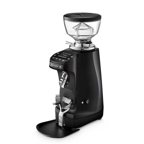 Mazzer Mini G Coffee Grinder with 64mm flat burrs and digital timed dosing for precise espresso grinding