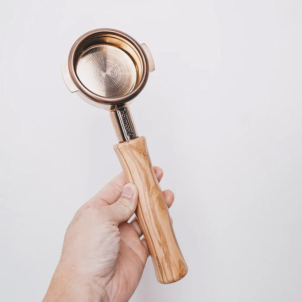 Normcore Bottomless Portafilter with Titanium PVD Coating Special Versions