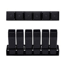 Top-down and front view of the Normcore Coffee Bean Cellars V2 Set of 6 in black, showing the six lids and tubes in the stand