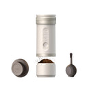 OutIn Fino Portable Electric Coffee Grinder in White Finish with Stainless Steel Burrs