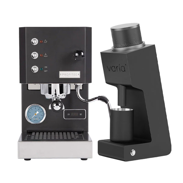 Profitec GO Coffee Machine Black Bundle with Black Varia VS3