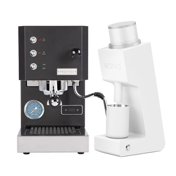 Profitec GO Coffee Machine Black Bundle with White Varia VS3