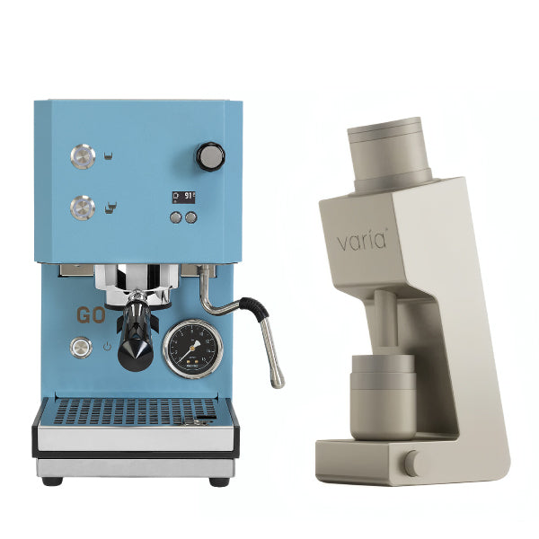 Profitec GO 2.0 Sky Blue Varia VS4 Sandstone Espresso Machine Bundle