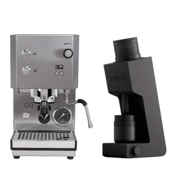 Profitec GO 2.0 Stainless Steel Varia VS4 Black Espresso Machine Bundle
