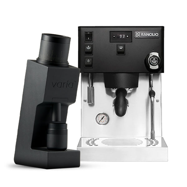 Rancilio Silvia ProX Coffee Machine Bundle Black with Varia VS6 Black