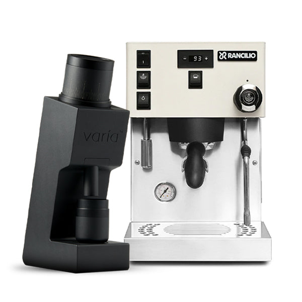 Rancilio Silvia ProX Coffee Machine Bundle White with Varia VS6 Black