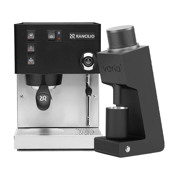 Rancilio Silvia V6 Coffee Machine Black Bundle with Varia VS3 Black