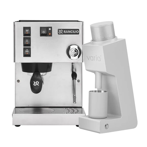 Rancilio Silvia V6 Coffee Machine Stainless Bundle with VS3 Silver