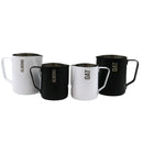 Rhino Pro Stealth Cafe Black and White Set matching milk pitchers designed for professional barista use