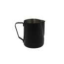 Rhino Pro Stealth Pitcher Black 12oz non stick milk jug with laser etched fill lines for accurate texturing