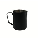 Rhino Pro Stealth Pitcher Black 20oz non stick milk jug with ergonomic handle and latte art spout